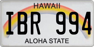HI license plate IBR994