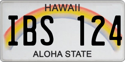HI license plate IBS124