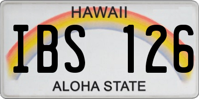 HI license plate IBS126