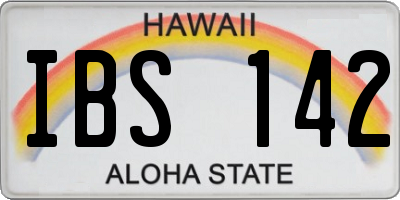 HI license plate IBS142