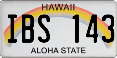 HI license plate IBS143