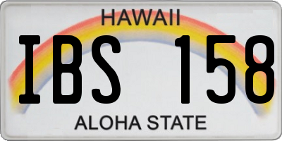 HI license plate IBS158