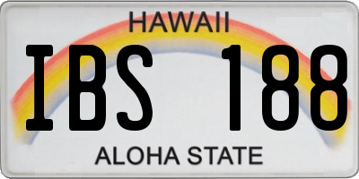 HI license plate IBS188