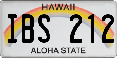 HI license plate IBS212