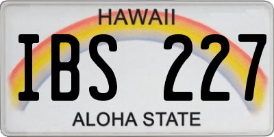 HI license plate IBS227