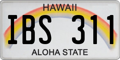 HI license plate IBS311