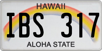 HI license plate IBS317