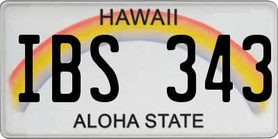 HI license plate IBS343