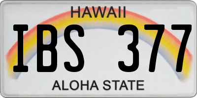 HI license plate IBS377