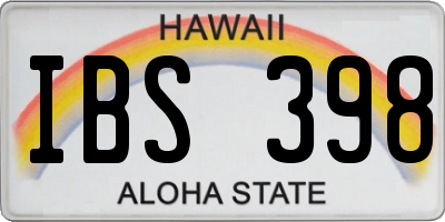 HI license plate IBS398