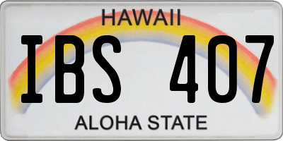 HI license plate IBS407