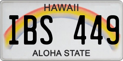 HI license plate IBS449
