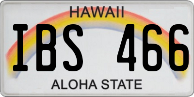 HI license plate IBS466