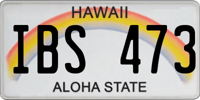 HI license plate IBS473