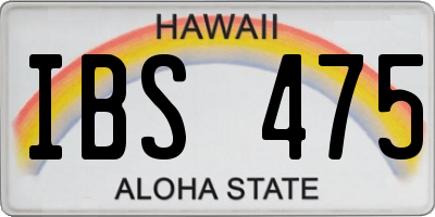 HI license plate IBS475