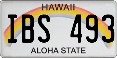 HI license plate IBS493