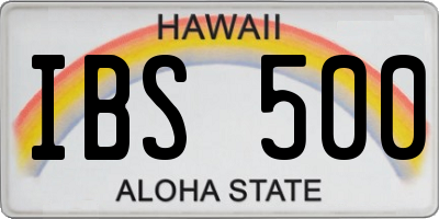 HI license plate IBS500