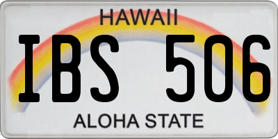HI license plate IBS506