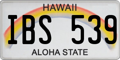 HI license plate IBS539