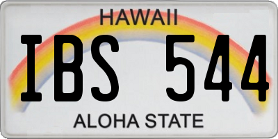 HI license plate IBS544
