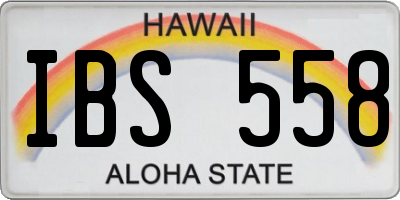 HI license plate IBS558