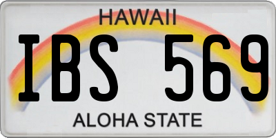 HI license plate IBS569