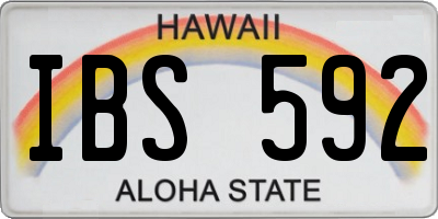 HI license plate IBS592