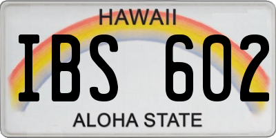 HI license plate IBS602