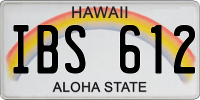 HI license plate IBS612