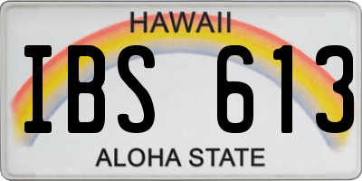 HI license plate IBS613