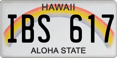 HI license plate IBS617