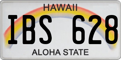 HI license plate IBS628