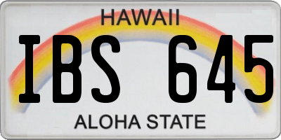 HI license plate IBS645