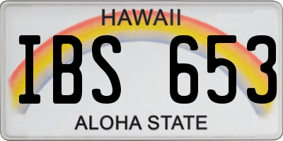 HI license plate IBS653