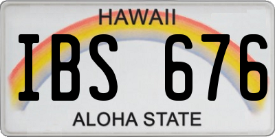 HI license plate IBS676
