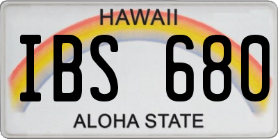 HI license plate IBS680
