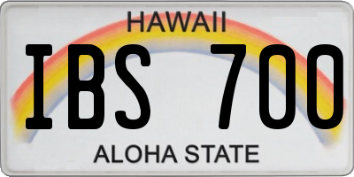 HI license plate IBS700