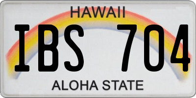 HI license plate IBS704