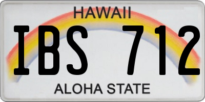 HI license plate IBS712