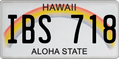 HI license plate IBS718