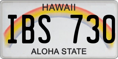 HI license plate IBS730