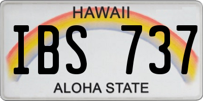 HI license plate IBS737