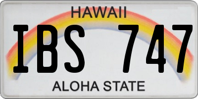 HI license plate IBS747