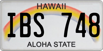 HI license plate IBS748