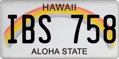 HI license plate IBS758