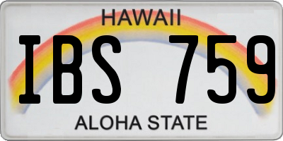 HI license plate IBS759