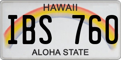 HI license plate IBS760