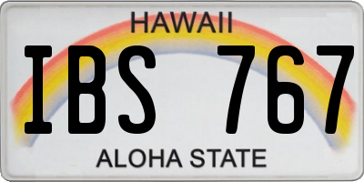 HI license plate IBS767