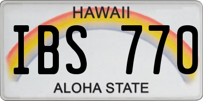 HI license plate IBS770