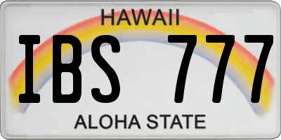 HI license plate IBS777